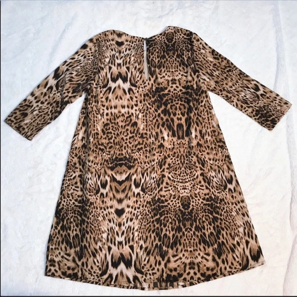 Everly Tiger Animal Print Tent Long Sleeve Dress S - Picture 8 of 10
